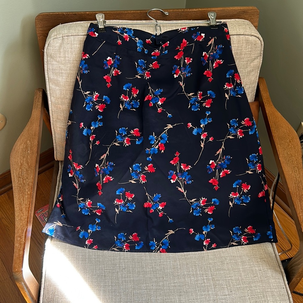 Navy blue silk skirt